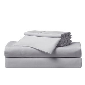 SERTA Polyester So Soft Bed Sheet Set, 6-Piece, Gray, Queen